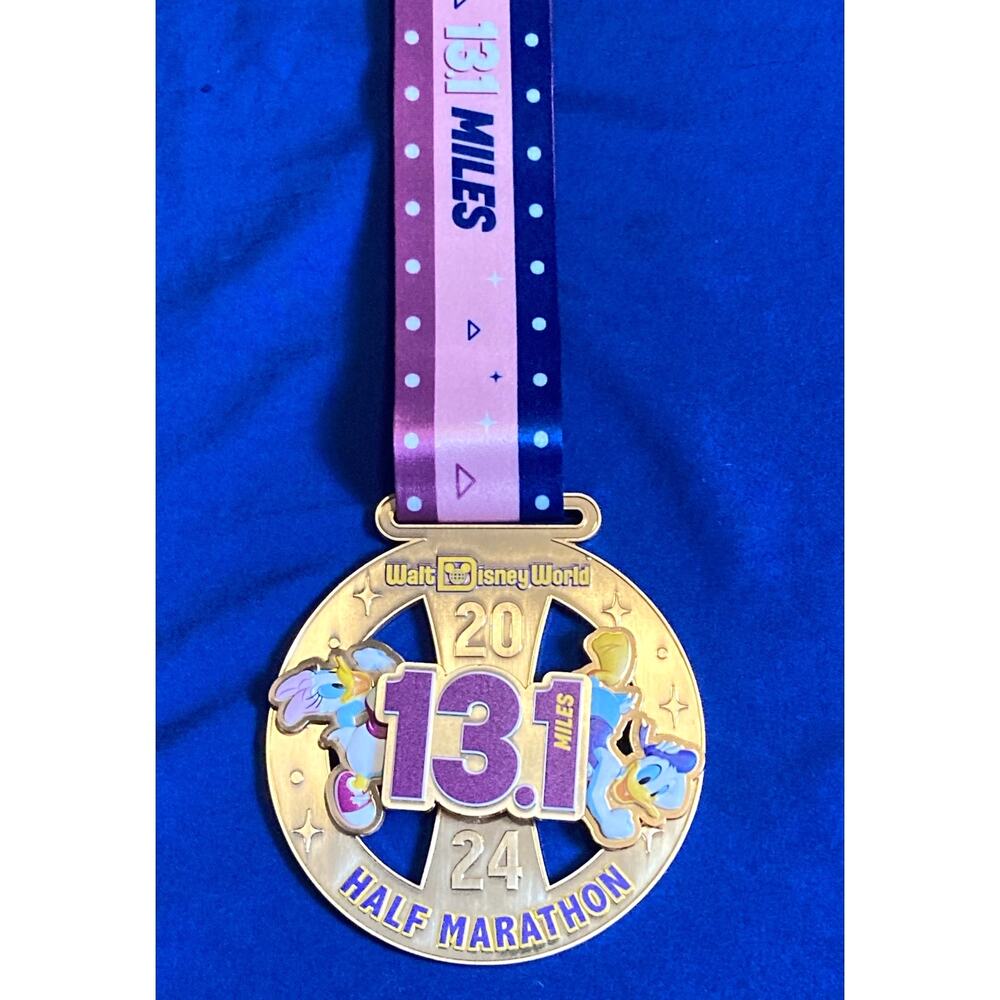 2024 Walt Disney World Marathon Medal with Ribbon 13.1 Mile Rotating Characters